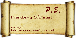 Prandorfy Sámuel névjegykártya